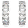 Matrix Hoop Earrings Octagon Cut, White, Rhodium Plated Matrix Hoop Earrings Octagon Cut, White, Rhodium Plated