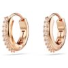 Matrix Hoop Earrings Round Cut, White, Rose Gold-Tone Plated Matrix Hoop Earrings Round Cut, White, Rose Gold-Tone Plated