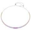 Matrix Necklace Gradient of Round Cuts, Multicolored, Rhodium Plated Matrix Necklace Gradient of Round Cuts, Multicolored, Rhodium Plated