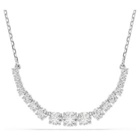 Matrix Necklace Gradient of Round Cuts, White, Rhodium Plated