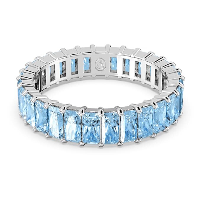 Matrix Ring Baguette Cut, Blue, Rhodium Plated Matrix Ring Baguette Cut, Blue, Rhodium Plated