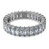 Matrix Ring Baguette Cut, Gray, Ruthenium Plated Matrix Ring Baguette Cut, Gray, Ruthenium Plated