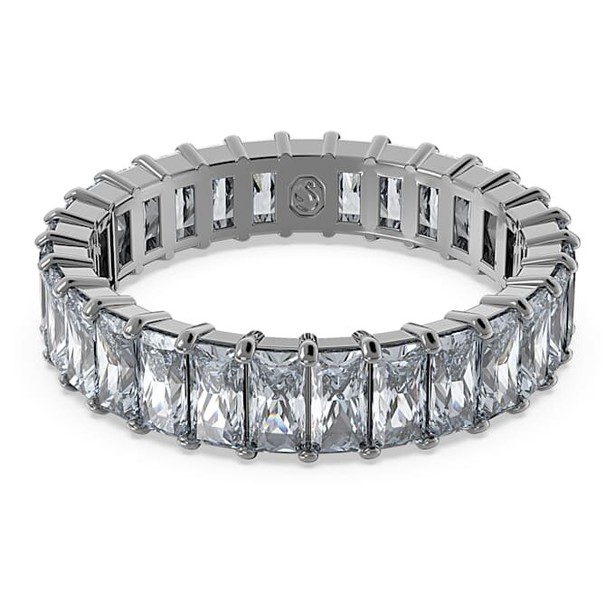 Matrix Ring Baguette Cut, Gray, Ruthenium Plated Matrix Ring Baguette Cut, Gray, Ruthenium Plated