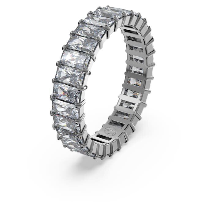 Matrix Ring Baguette Cut, Gray, Ruthenium Plated Matrix Ring Baguette Cut, Gray, Ruthenium Plated