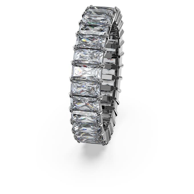 Matrix Ring Baguette Cut, Gray, Ruthenium Plated Matrix Ring Baguette Cut, Gray, Ruthenium Plated