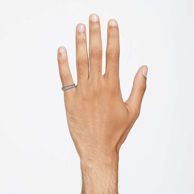 Matrix Ring Baguette Cut, Gray, Ruthenium Plated Matrix Ring Baguette Cut, Gray, Ruthenium Plated