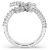 Matrix Ring Baguette Cut, Knot, White, Rhodium Plated Matrix Ring Baguette Cut, Knot, White, Rhodium Plated