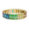 Matrix Ring Baguette Cut, Multicolored, Gold-Tone Plated Matrix Ring Baguette Cut, Multicolored, Gold-Tone Plated