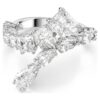 Matrix Ring Mixed Cuts, White, Rhodium Plated Matrix Ring Mixed Cuts, White, Rhodium Plated