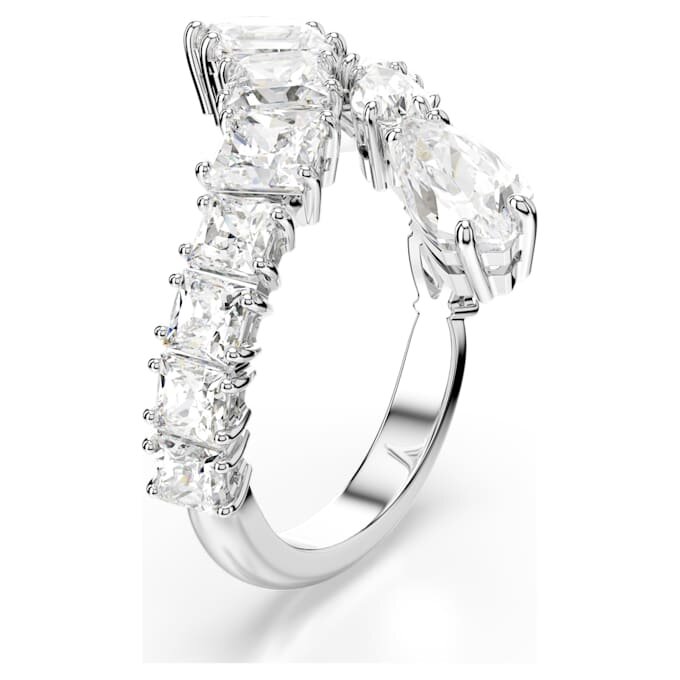 Matrix Ring Mixed Cuts, White, Rhodium Plated Matrix Ring Mixed Cuts, White, Rhodium Plated