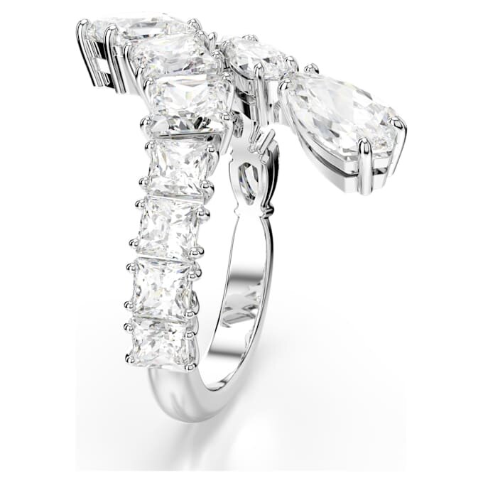 Matrix Ring Mixed Cuts, White, Rhodium Plated Matrix Ring Mixed Cuts, White, Rhodium Plated