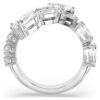 Matrix Ring Mixed Cuts, White, Rhodium Plated Matrix Ring Mixed Cuts, White, Rhodium Plated