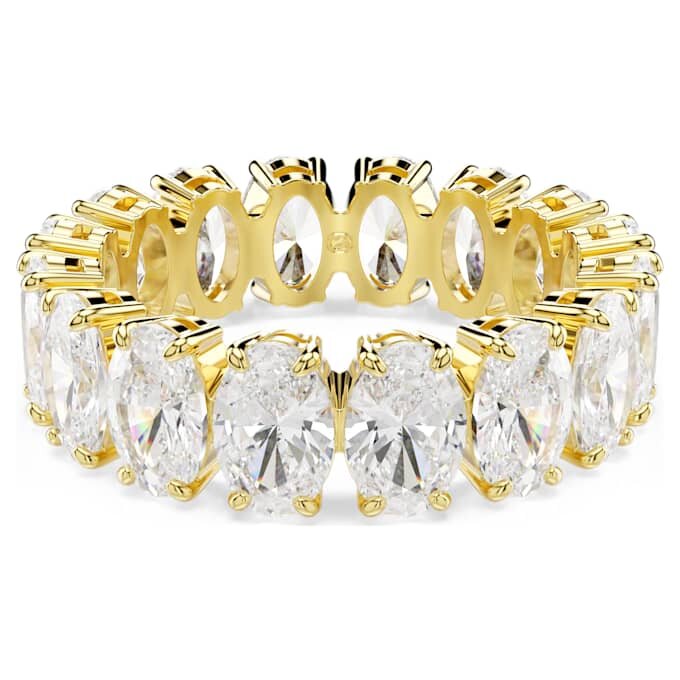 Matrix Ring Oval Cut, White, Gold-Tone Plated Matrix Ring Oval Cut, White, Gold-Tone Plated