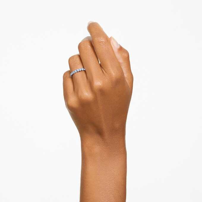 Matrix Ring Round Cut, Blue, Rhodium Plated Matrix Ring Round Cut, Blue, Rhodium Plated