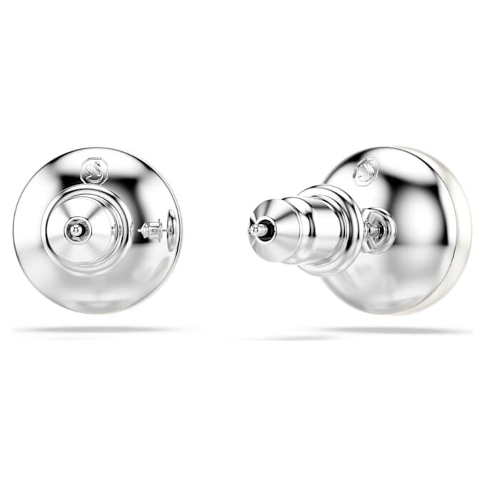 Matrix Stud Earrings Crystal Pearl, White, Rhodium Plated Matrix Stud Earrings Crystal Pearl, White, Rhodium Plated