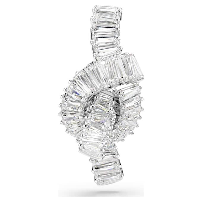 Matrix Tack Pin Baguette Cut, Knot, White, Rhodium Plated Matrix Tack Pin Baguette Cut, Knot, White, Rhodium Plated