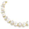 Matrix Tennis Bracelet Crystal Pearl, Round Cut, White, Gold-Tone Plated
