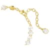 Matrix Tennis Bracelet Crystal Pearl, Round Cut, White, Gold-Tone Plated