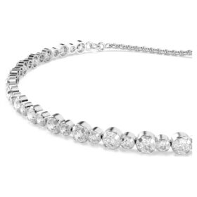 Matrix Tennis Bracelet Mixed Round Cuts, White, Rhodium Plated Matrix Tennis Bracelet Mixed Round Cuts, White, Rhodium Plated