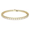 Matrix Tennis Bracelet Round Cut, White, Gold-Tone Plated