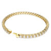 Matrix Tennis Bracelet Round Cut, White, Gold-Tone Plated