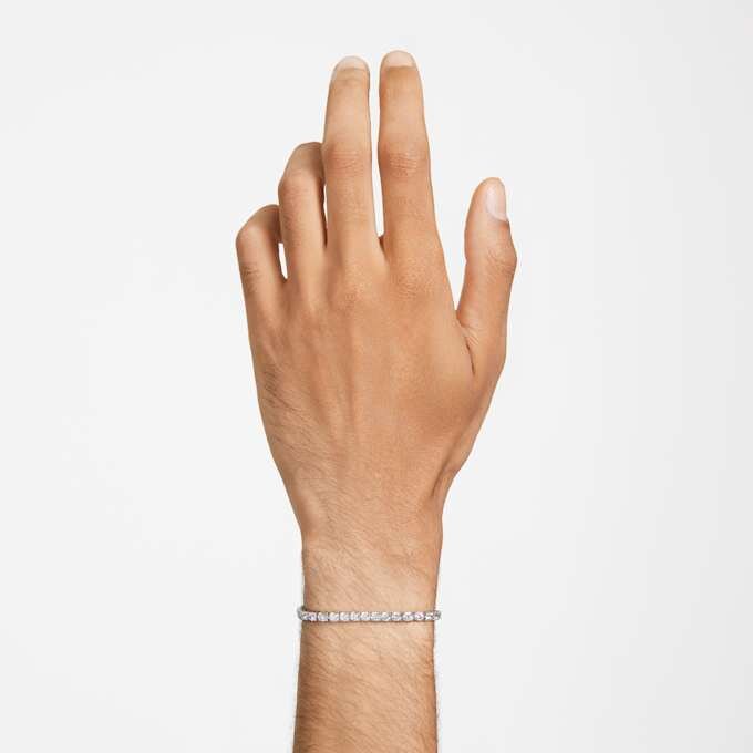 Matrix Tennis Bracelet Round Cut, White, Rhodium Plated Matrix Tennis Bracelet Round Cut, White, Rhodium Plated