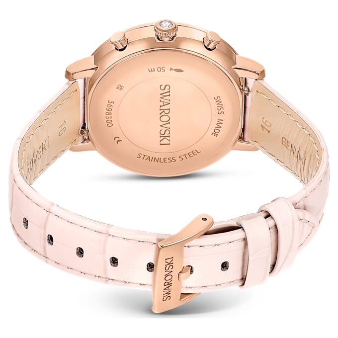 Matrix Tennis Chrono Watch Swiss Made, Leather Strap, Pink, Rose Gold-Tone Finish Matrix Tennis Chrono Watch Swiss Made, Leather Strap, Pink, Rose Gold-Tone Finish