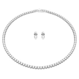 Matrix Tennis Set Round Cut, White, Rhodium Plated Matrix Tennis Set Round Cut, White, Rhodium Plated
