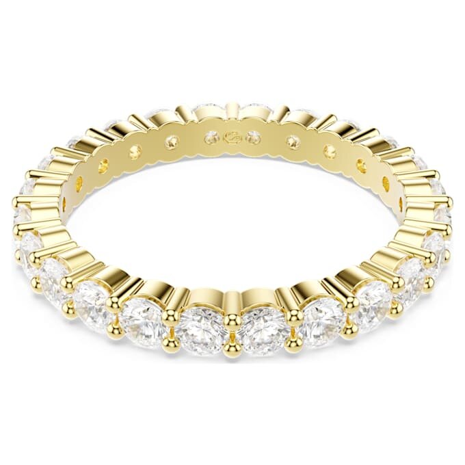 Matrix Vittore Band Ring Round Cut, White, Gold-Tone Plated Matrix Vittore Band Ring Round Cut, White, Gold-Tone Plated