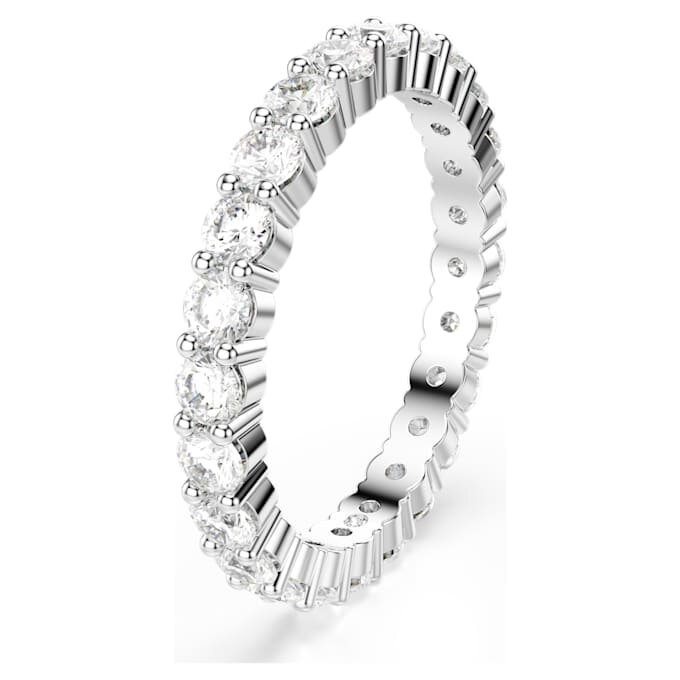 Matrix Vittore Ring Round Cut, White, Silver-Tone Finish Matrix Vittore Ring Round Cut, White, Silver-Tone Finish