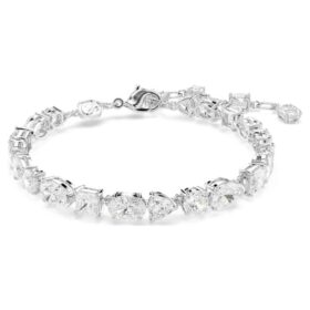 Mesmera Bracelet Mixed Cuts, White, Rhodium Plated