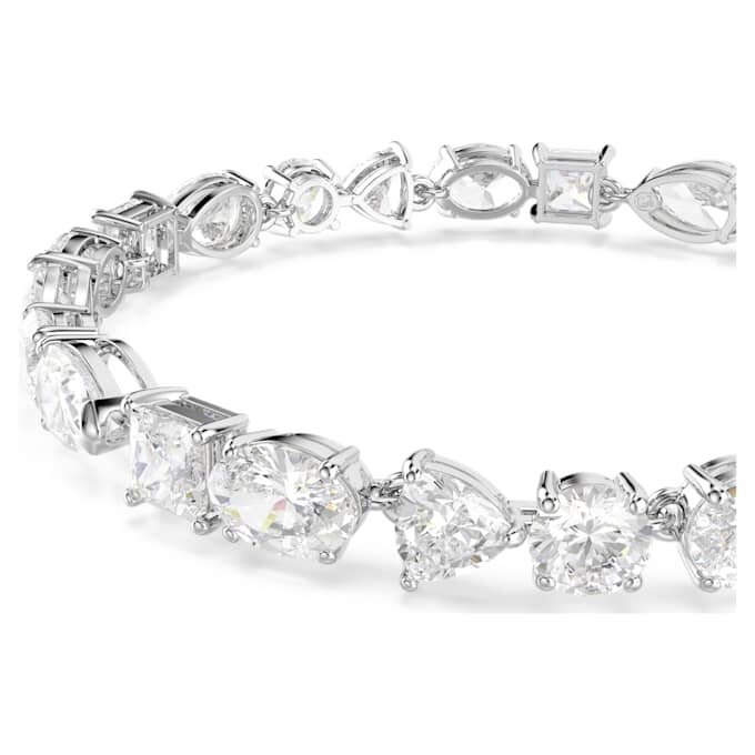 Mesmera Bracelet Mixed Cuts, White, Rhodium Plated Mesmera Bracelet Mixed Cuts, White, Rhodium Plated