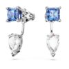 Mesmera Earring Jackets Mixed Cuts, Detachable, Blue, Rhodium Plated Mesmera Earring Jackets Mixed Cuts, Detachable, Blue, Rhodium Plated