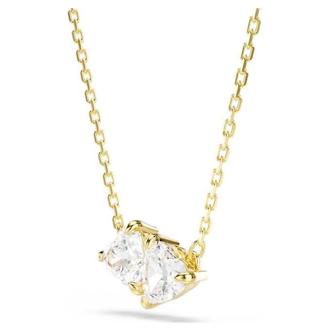 Mesmera Necklace Heart, White, Gold-Tone Plated Mesmera Necklace Heart, White, Gold-Tone Plated