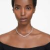Mesmera Necklace Mixed Cuts, White, Rhodium Plated Mesmera Necklace Mixed Cuts, White, Rhodium Plated