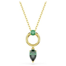 Mesmera Pendant Mixed Cuts, Green, Gold-Tone Plated Mesmera Pendant Mixed Cuts, Green, Gold-Tone Plated
