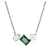 Mesmera Pendant Mixed Cuts, Green, Rhodium Plated Mesmera Pendant Mixed Cuts, Green, Rhodium Plated