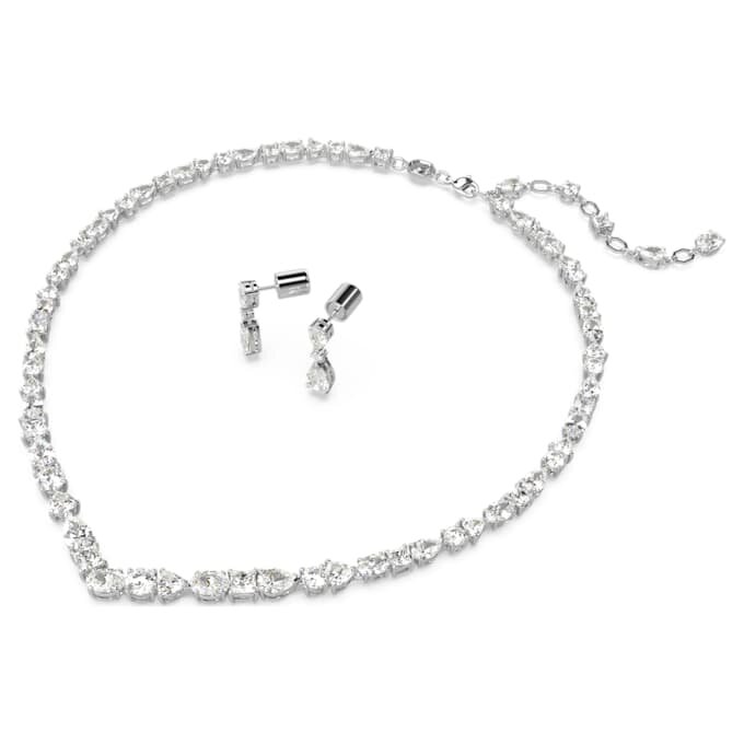 Mesmera Set Mixed Cuts, White, Rhodium Plated Mesmera Set Mixed Cuts, White, Rhodium Plated