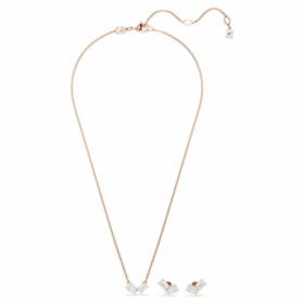 Mesmera Set Pear Cut, Octagon Cut, White, Rose Gold-Tone Plated
