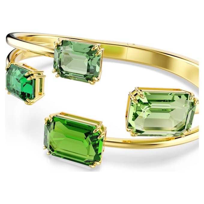 Millenia Bangle Octagon Cut, Green, Gold-Tone Plated Millenia Bangle Octagon Cut, Green, Gold-Tone Plated