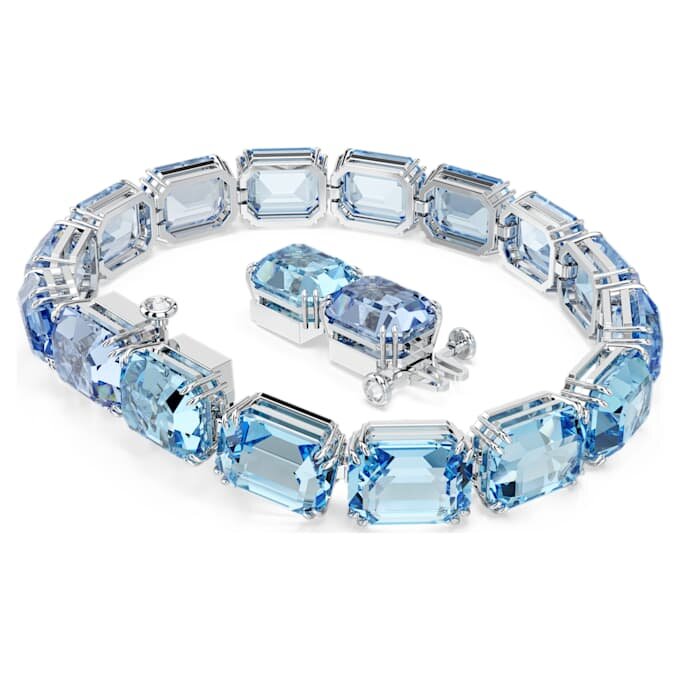 Millenia Bracelet Octagon Cut, Color Gradient, Blue, Rhodium Plated Millenia Bracelet Octagon Cut, Color Gradient, Blue, Rhodium Plated