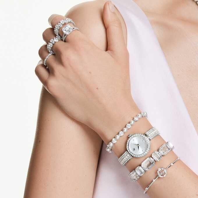 Matrix Vittore Ring Pear Cut, White, Silver-Tone Finish Matrix Vittore Ring Pear Cut, White, Silver-Tone Finish
