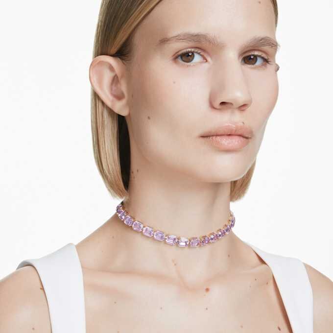 Millenia Choker Octagon Cut, Purple, Gold-Tone Plated Millenia Choker Octagon Cut, Purple, Gold-Tone Plated