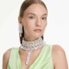 Millenia Necklace Mixed Cuts, White, Rhodium Plated Millenia Necklace Mixed Cuts, White, Rhodium Plated
