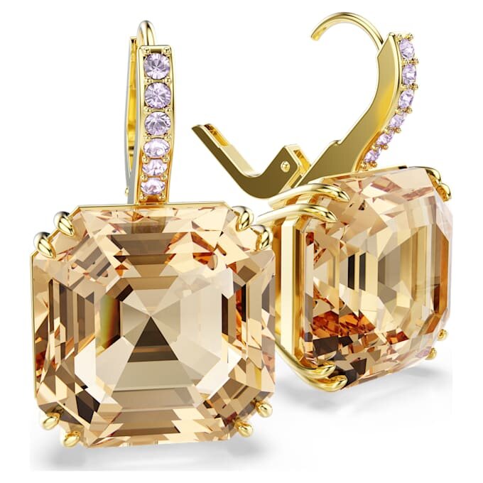 Millenia Drop Earrings Mixed Cuts, Caramel, Gold-Tone Plated Millenia Drop Earrings Mixed Cuts, Caramel, Gold-Tone Plated