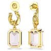 Millenia Drop Earrings Octagon Cut, Purple, Gold-Tone Plated