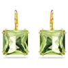 Millenia Drop Earrings Square Cut, Green, Gold-Tone Plated Millenia Drop Earrings Square Cut, Green, Gold-Tone Plated
