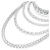 Millenia Layered Necklace Mixed Cuts, White, Rhodium Plated