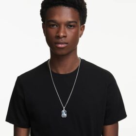 Millenia Pendant Octagon Cut, White, Rhodium Plated