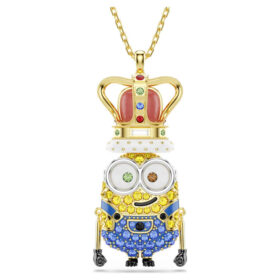 Minions King Bob Pendant Pavé, Multicolored, Gold-Tone Plated